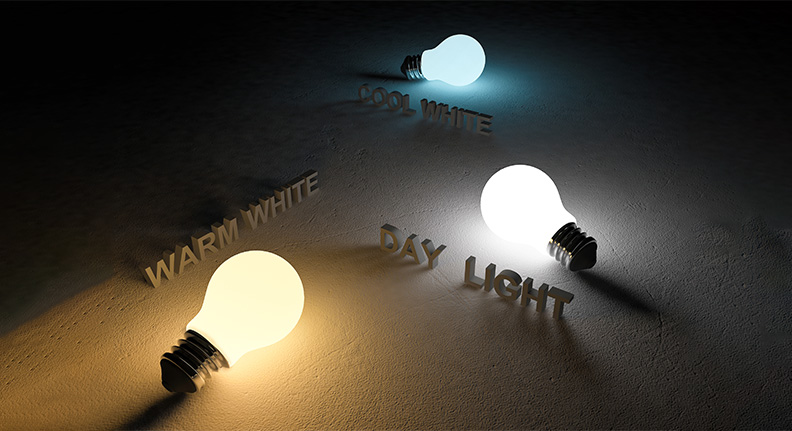 diferentes temperaturas das lâmpadas LED