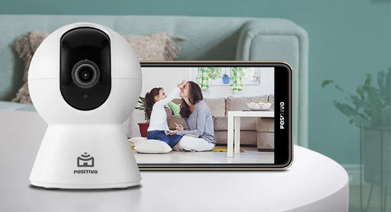 câmera de segurança smart bot 360º wi-fi da Positivo Casa Inteligente