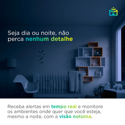 A Smart Câmera 360 Wi-Fi da Positivo Casa Inteligente possui visão noturna.